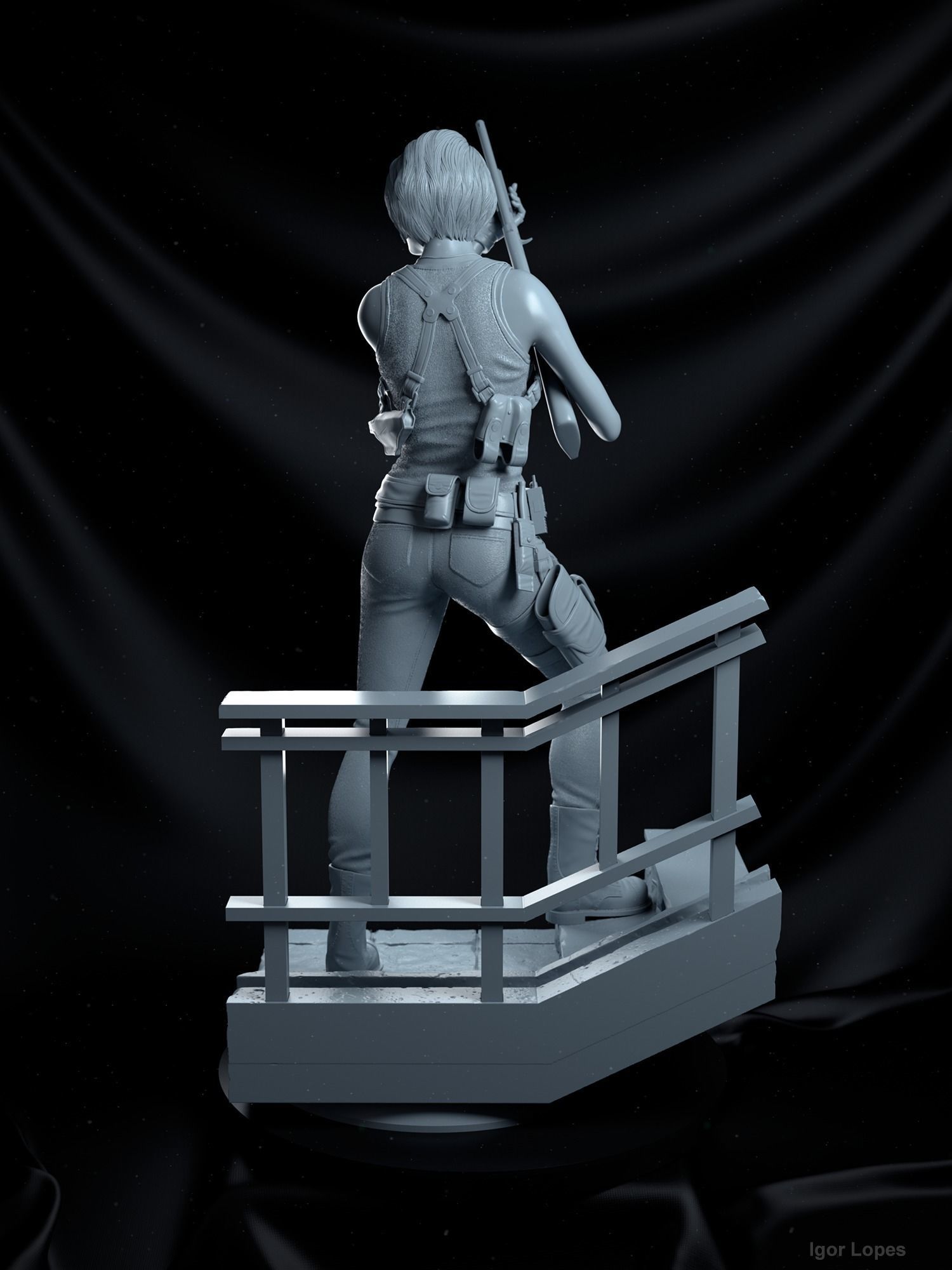 Jill Valentine Statue - Resident Evil 3 3D print model_10