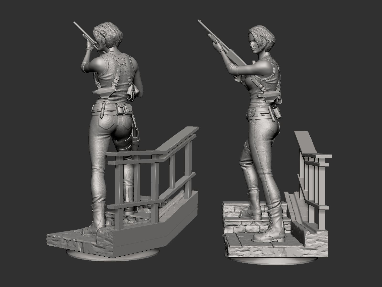 Jill Valentine Statue - Resident Evil 3 3D print model_21