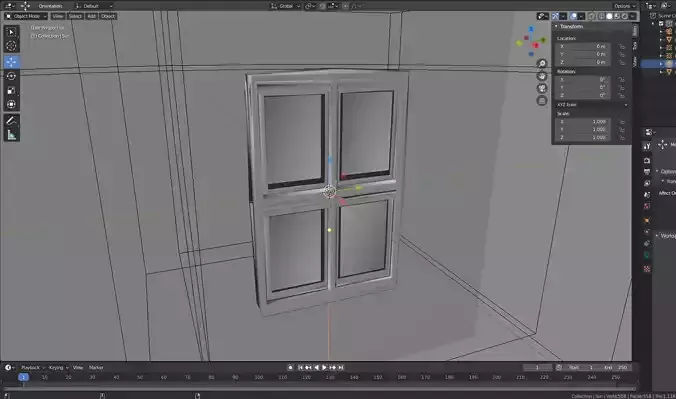 Window wooden cabinet