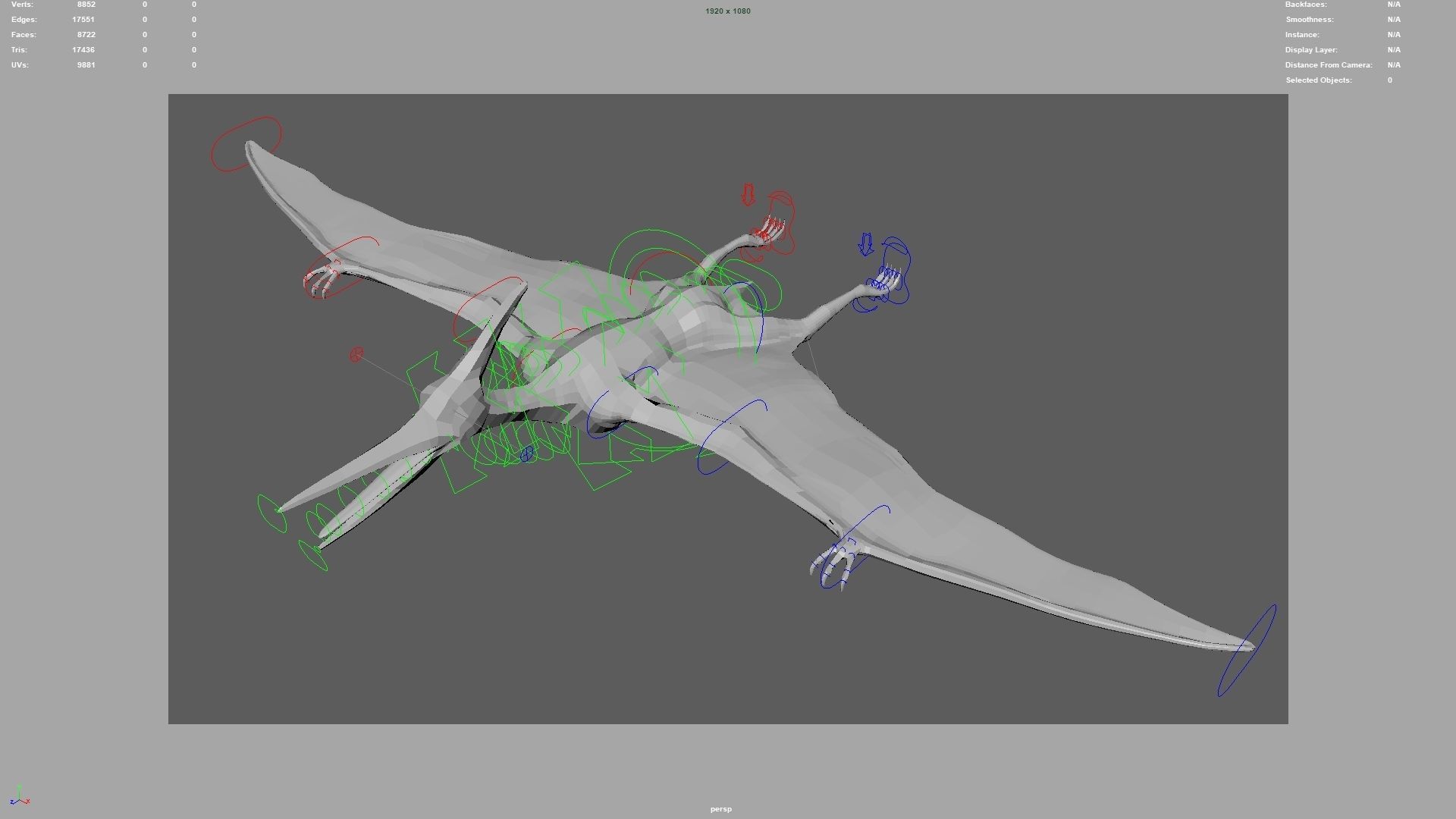 Pteranodon Rigged Animated 3D model Low-poly 3D model_15