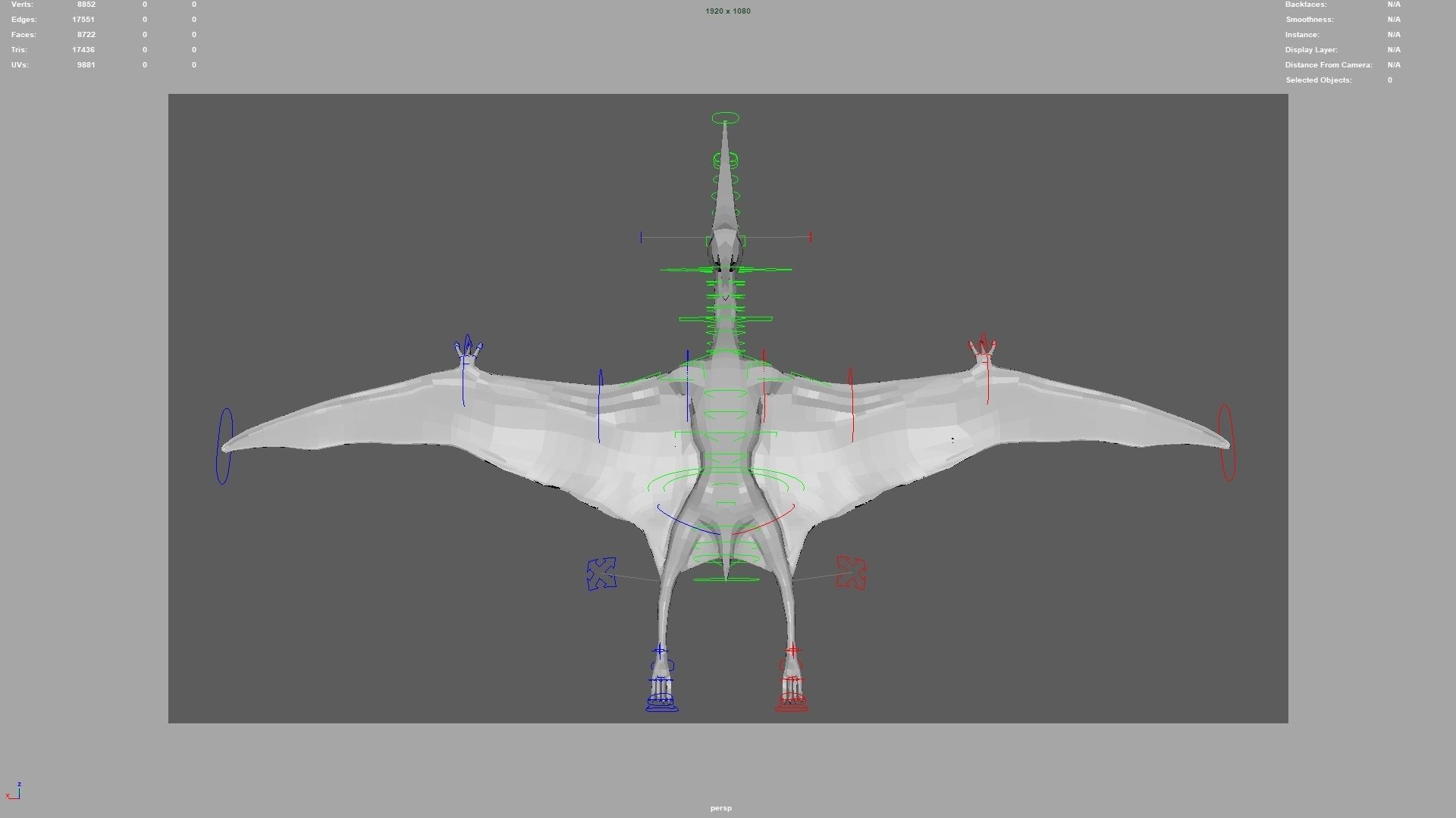 Pteranodon Rigged Animated 3D model Low-poly 3D model_16