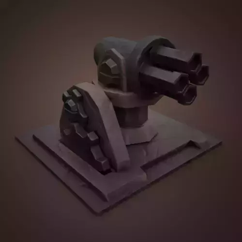 Stylized Cannon Free low-poly 3D model