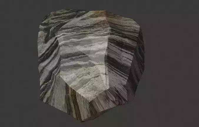 Realistic Low-Poly Rock stone