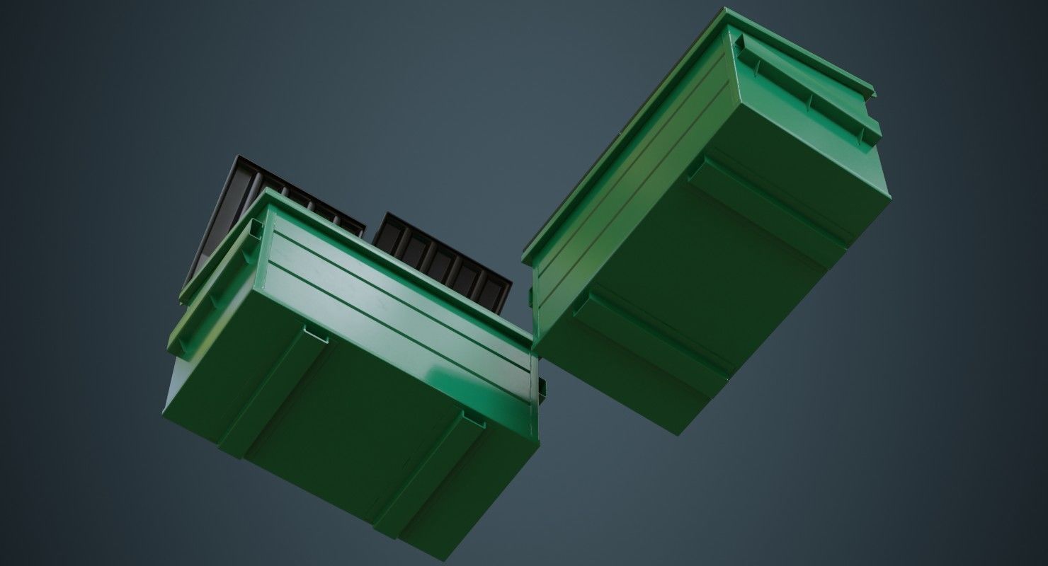 Dumpster 2A Low-poly 3D model_2