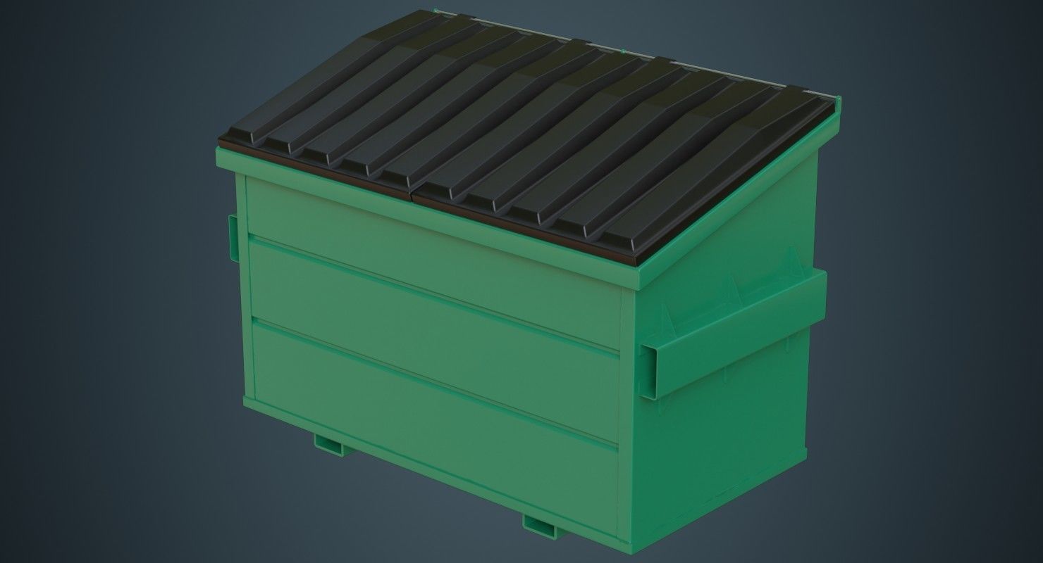 Dumpster 2A Low-poly 3D model_3