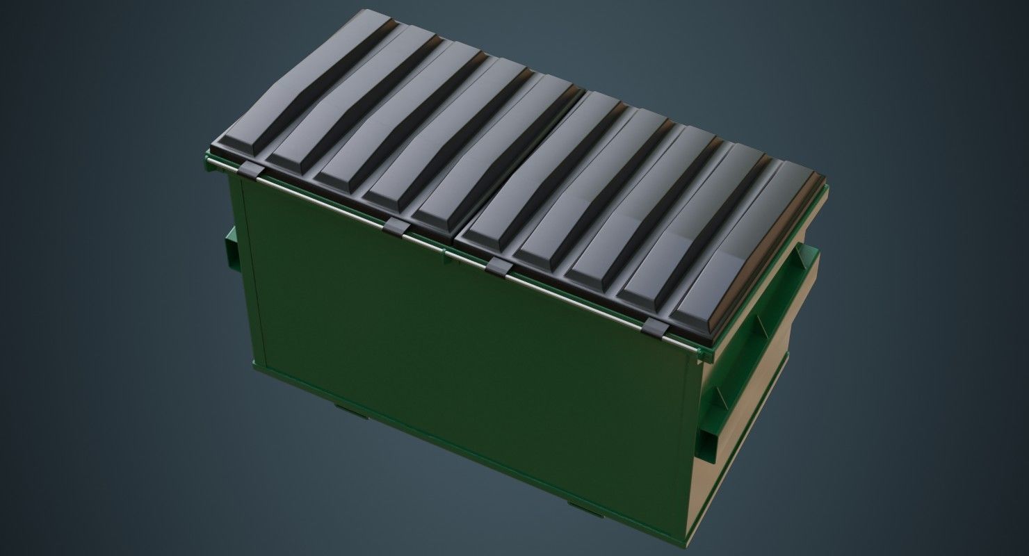 Dumpster 2A Low-poly 3D model_5