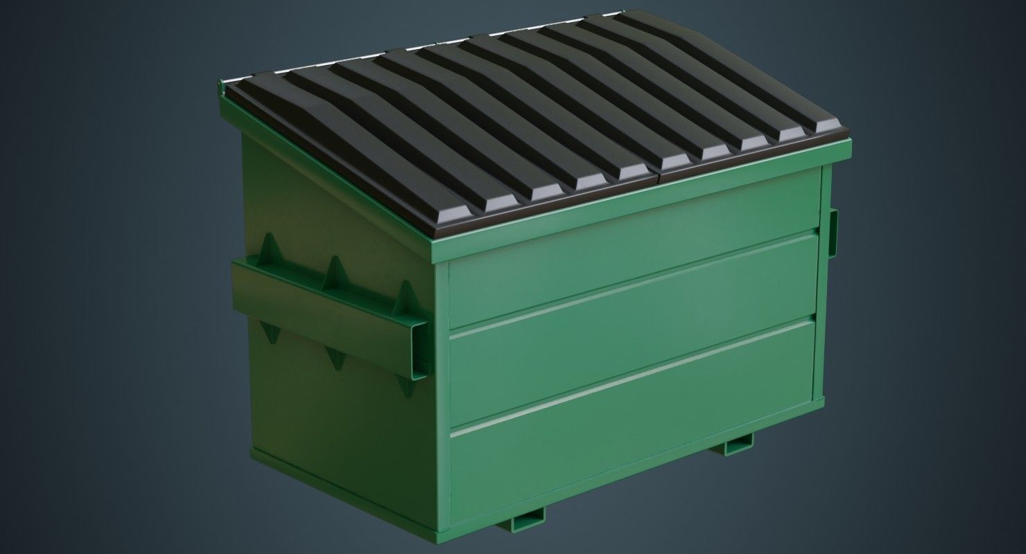 Dumpster 2A Low-poly 3D model_4