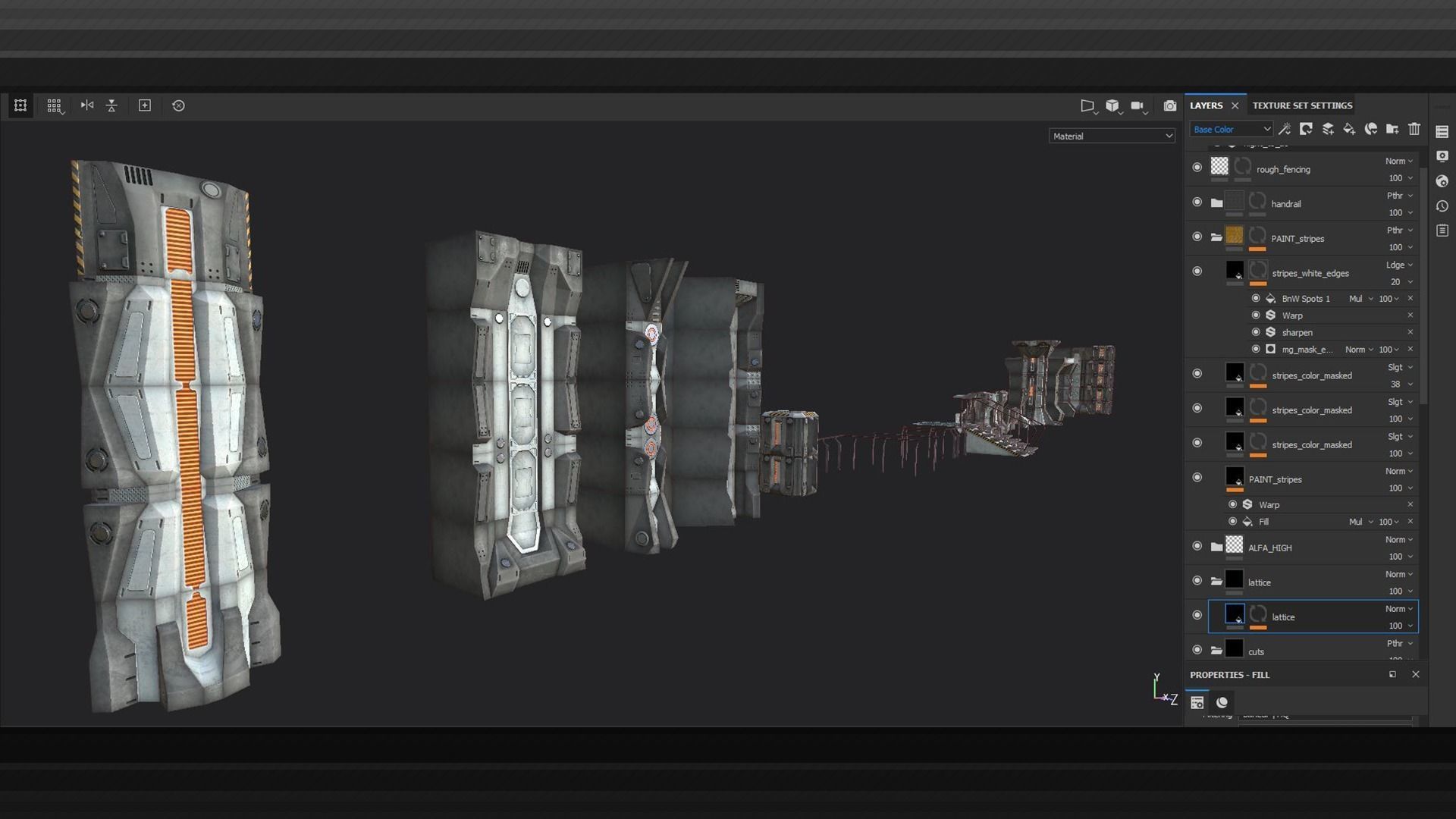 Sci-fi asset modules pack Low-poly 3D model_7