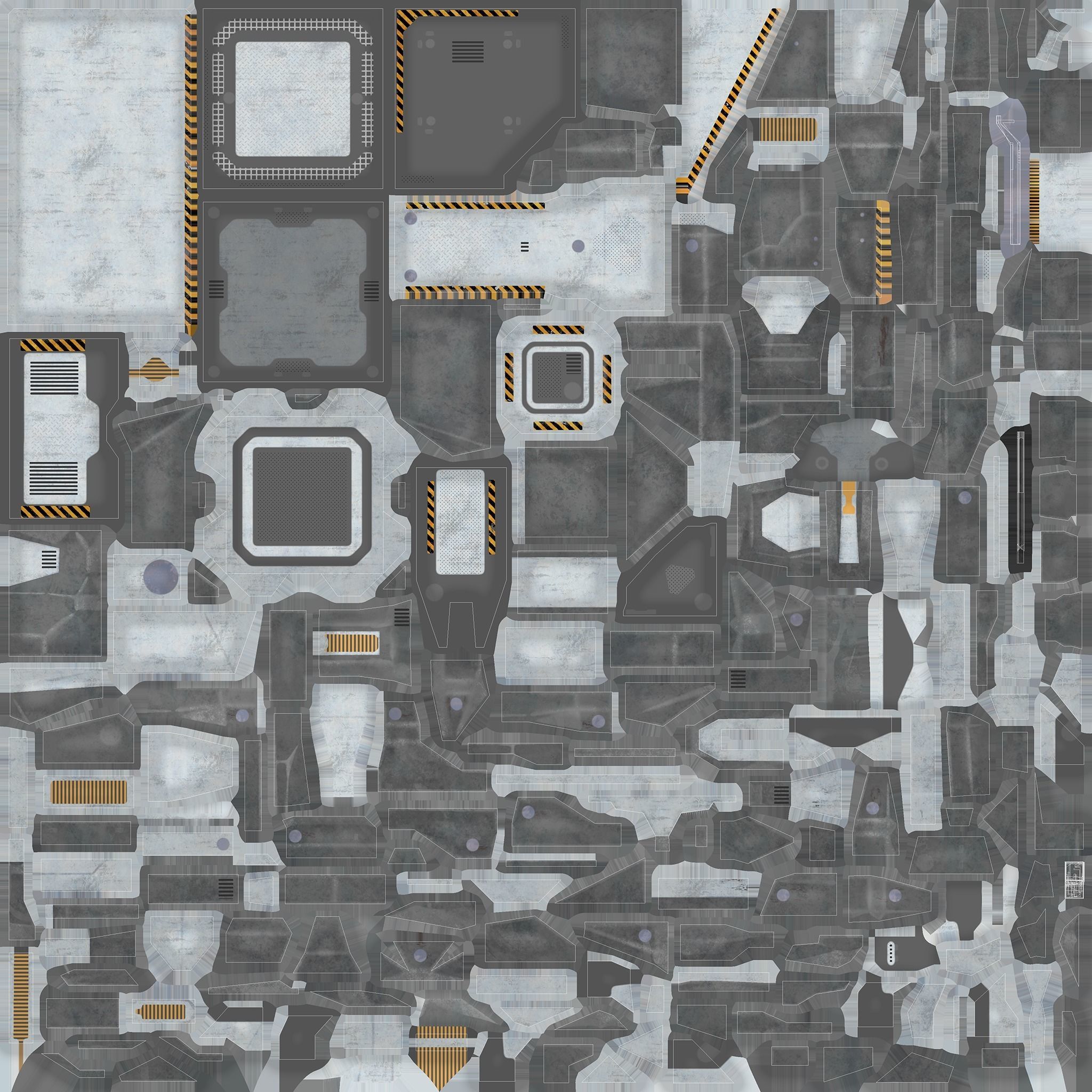 Sci-fi asset modules pack Low-poly 3D model_6