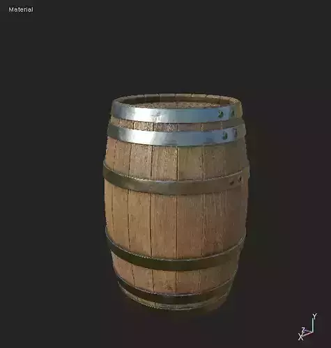 Oak barrel Free 3D model