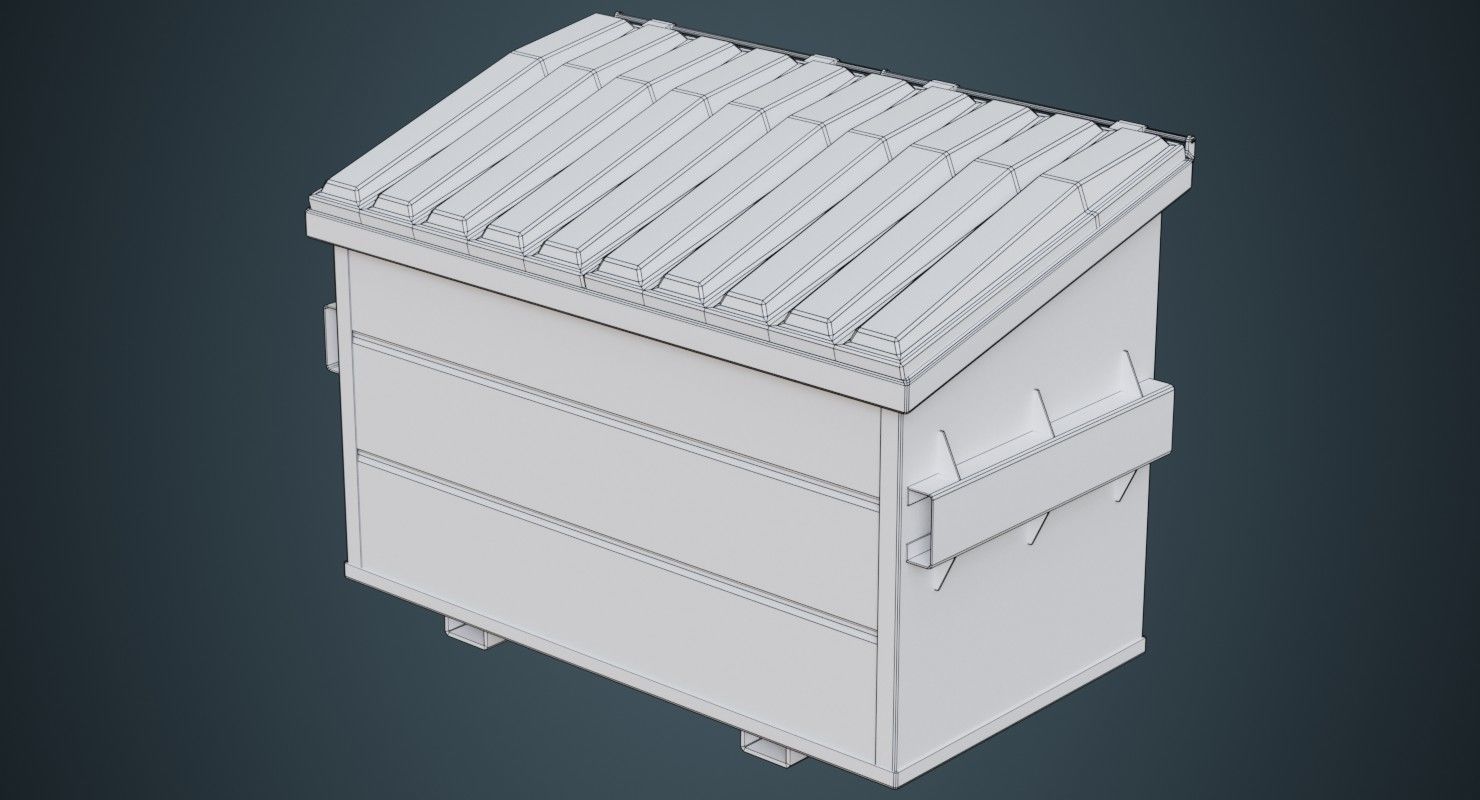 Dumpster 2B Low-poly 3D model_9