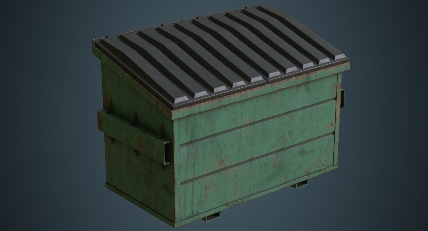 Dumpster 2B Low-poly 3D model_4