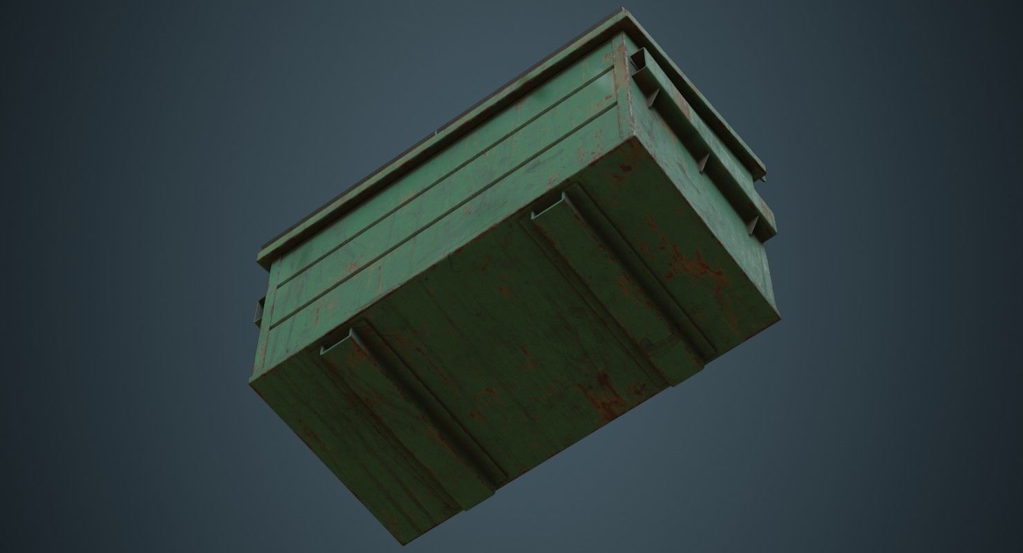 Dumpster 2B Low-poly 3D model_7