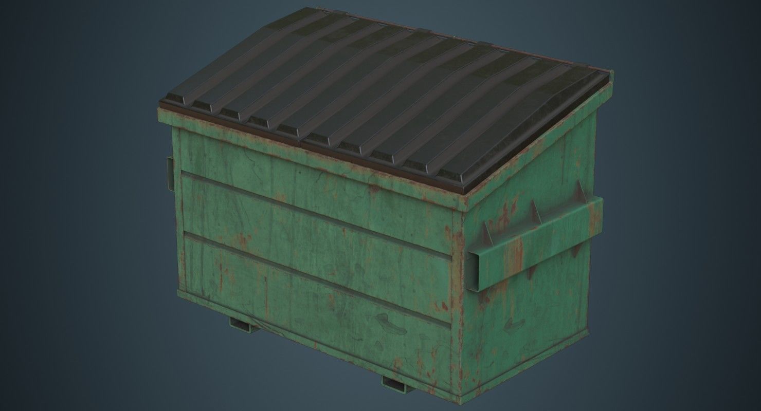 Dumpster 2B Low-poly 3D model_3