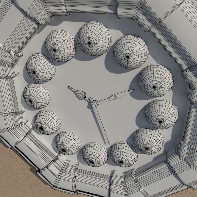 Wall clock billiard 3D model_7