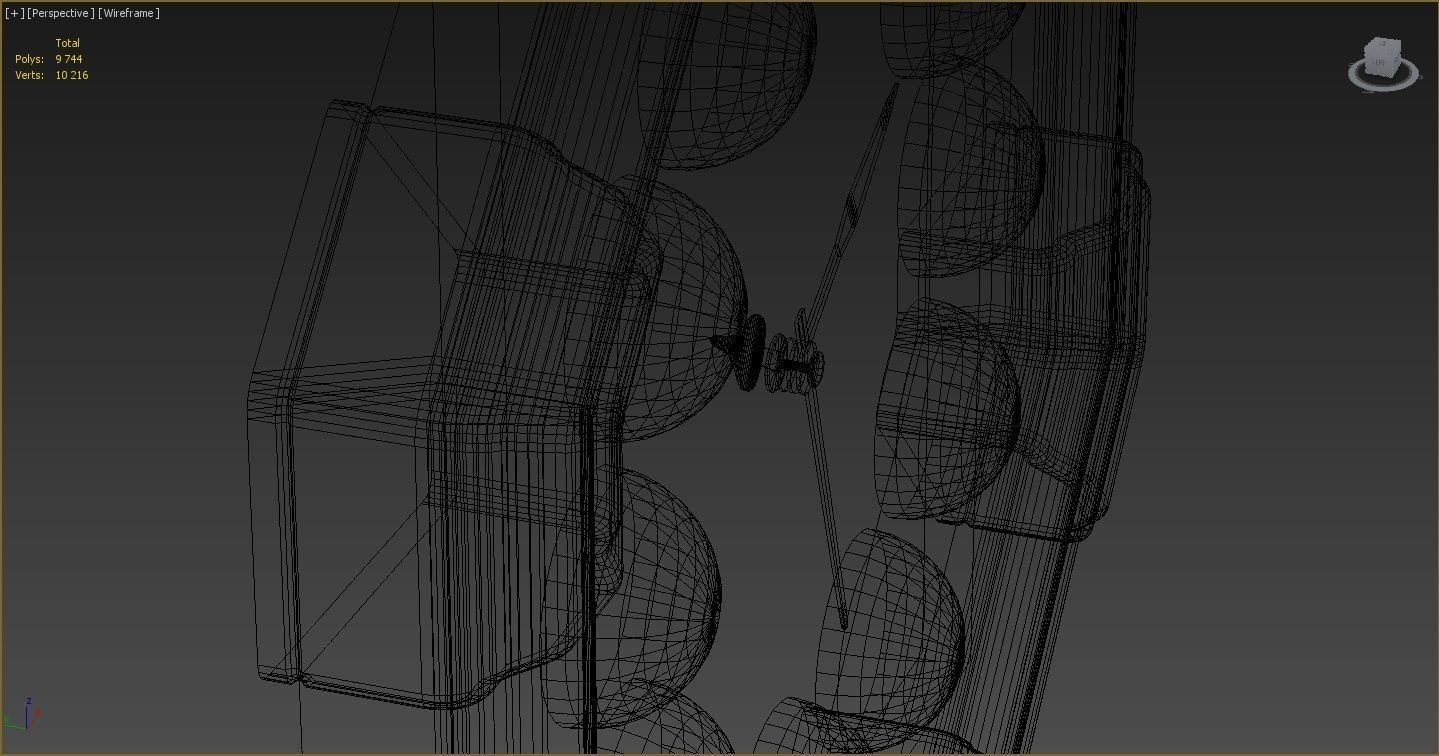 Wall clock billiard 3D model_19