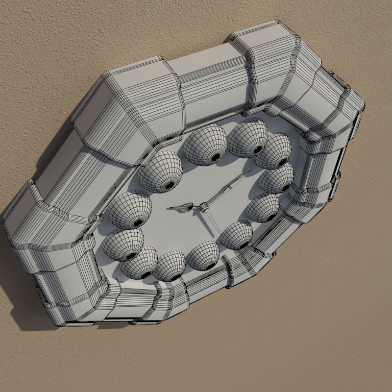 Wall clock billiard 3D model_10