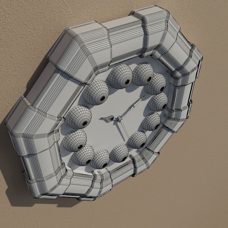 Wall clock billiard 3D model_11
