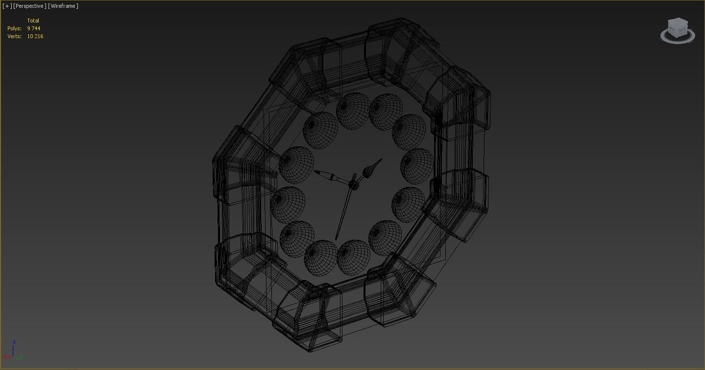 Wall clock billiard 3D model_15