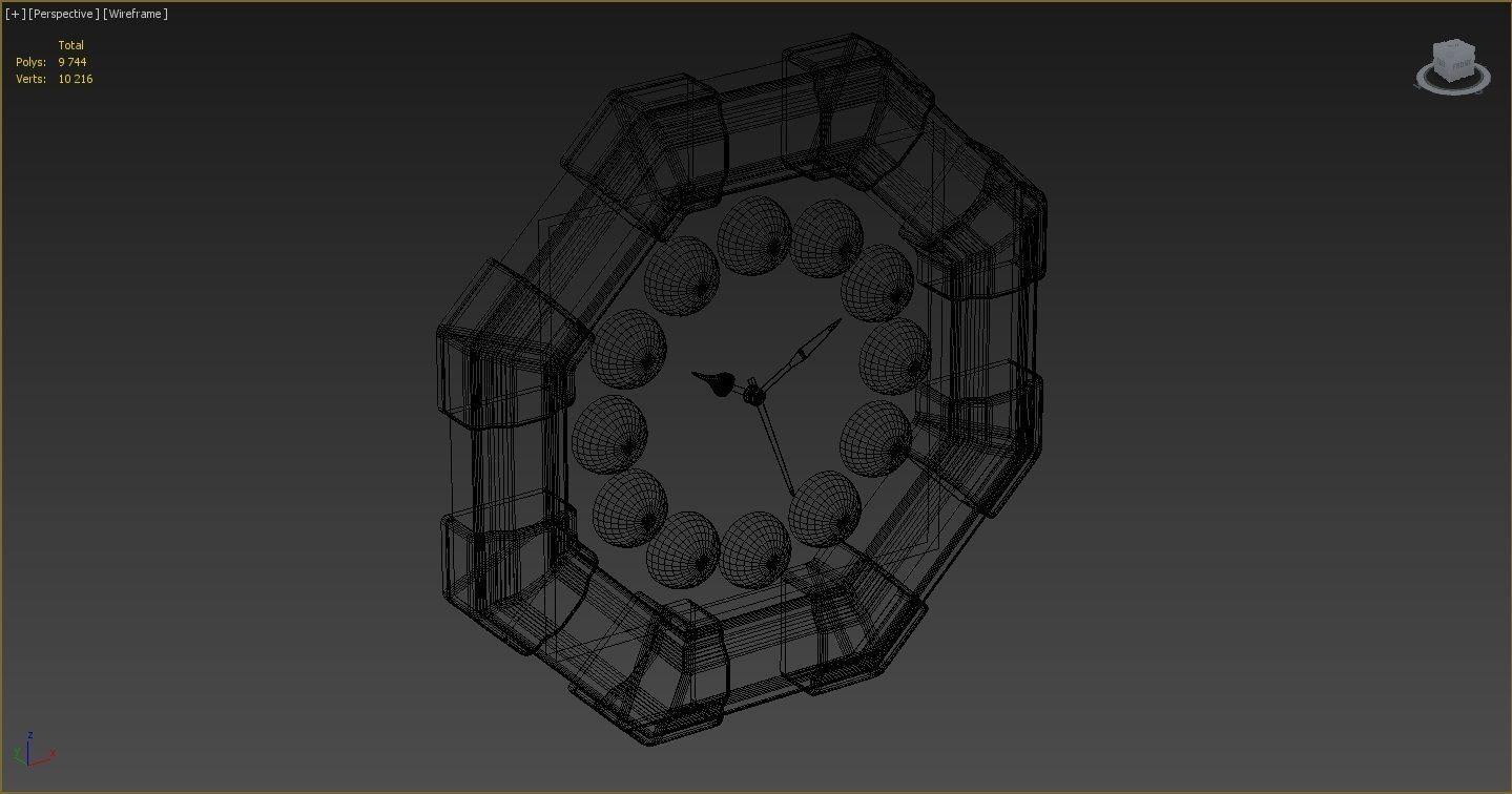 Wall clock billiard 3D model_13