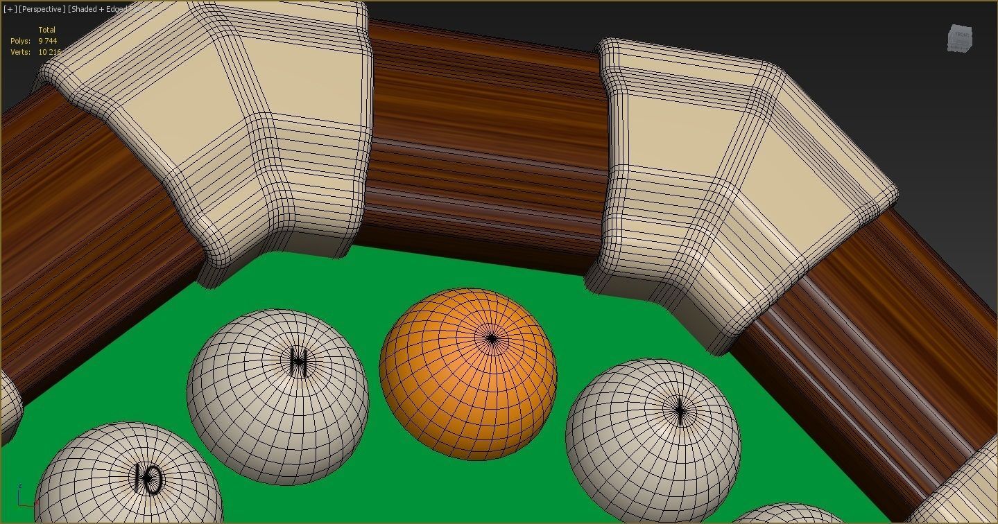 Wall clock billiard 3D model_16