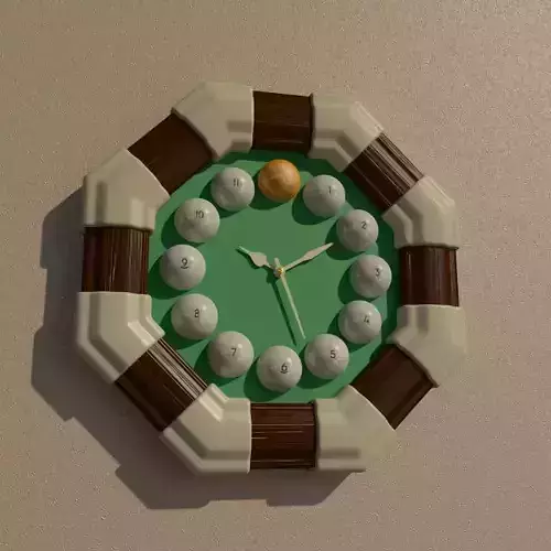 Wall clock billiard