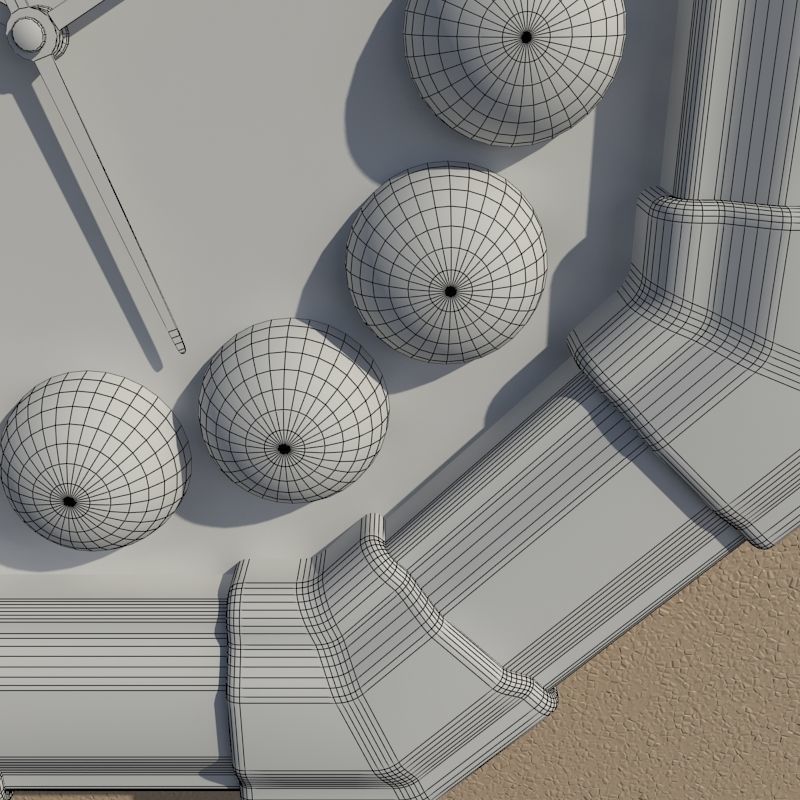 Wall clock billiard 3D model_9