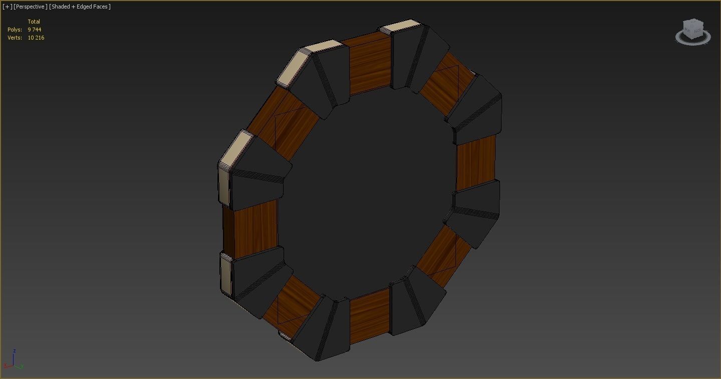 Wall clock billiard 3D model_14