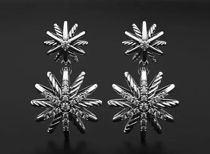 Stylish star diamond earrings 512