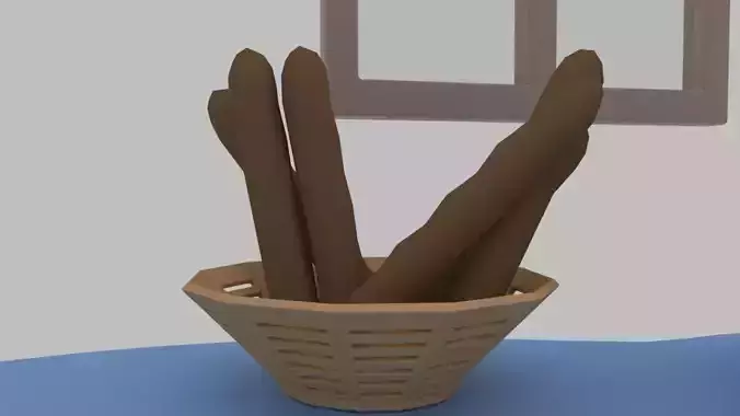 French bread in basket