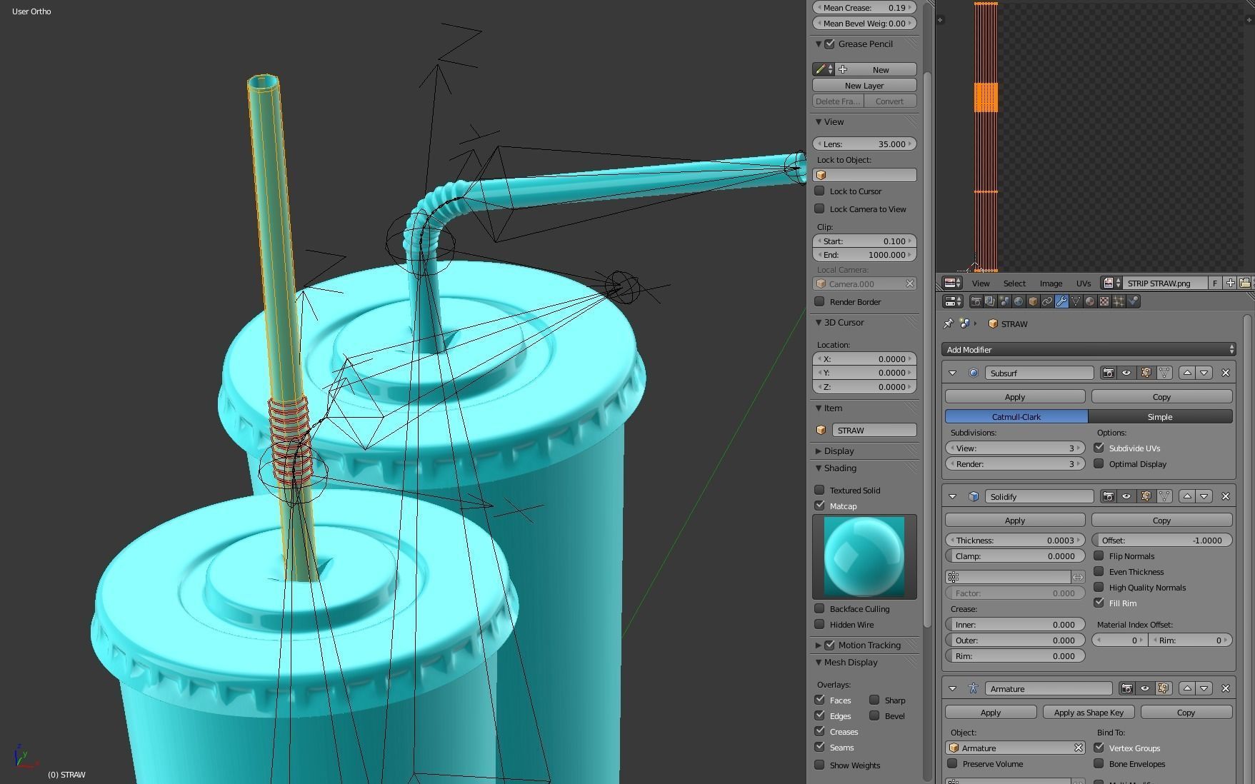 Drink Cup with Straw 3D model_13