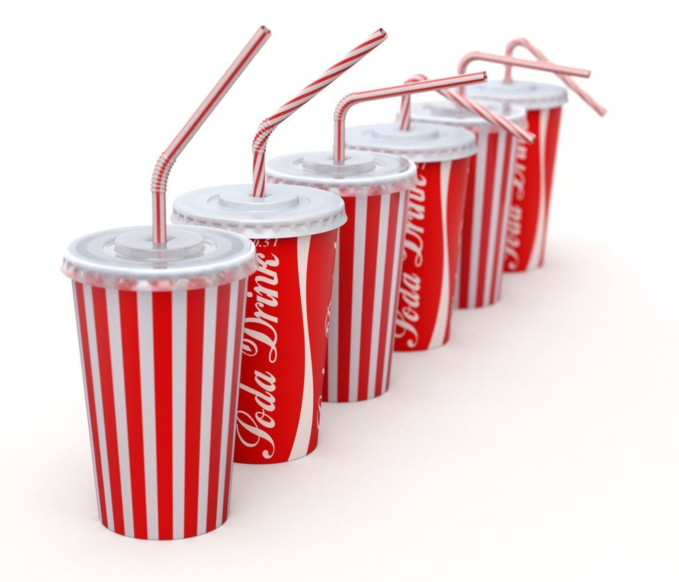 Drink Cup with Straw 3D model_5