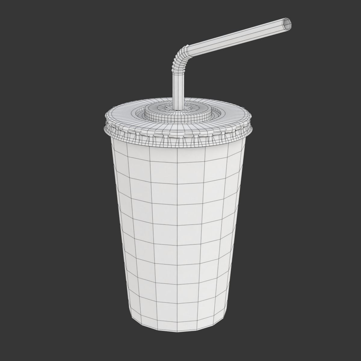 Drink Cup with Straw 3D model_17
