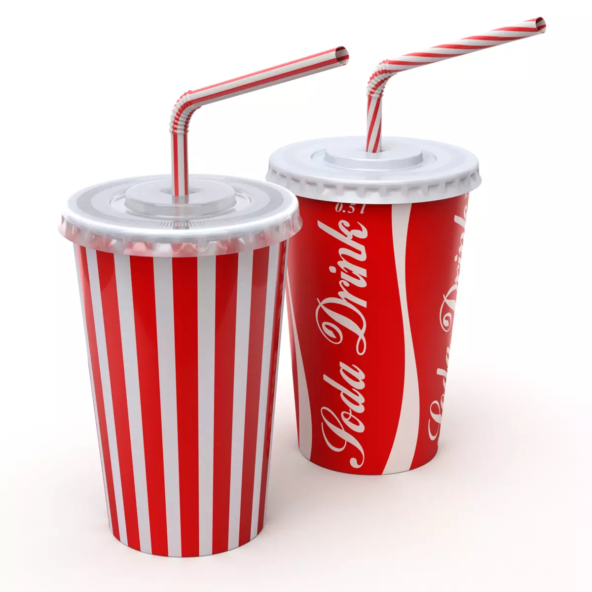 Drink Cup with Straw 3D model_0
