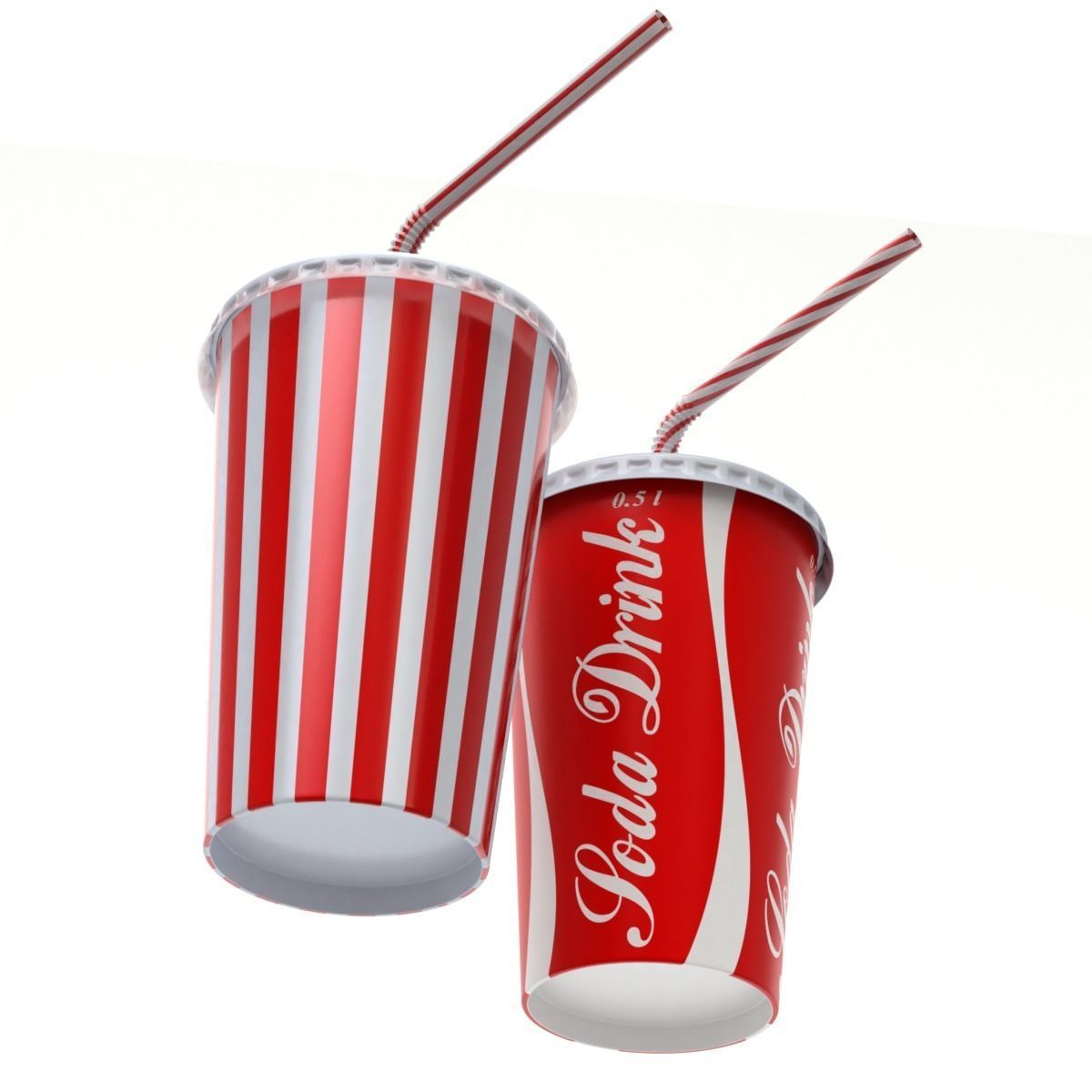 Drink Cup with Straw 3D model_6
