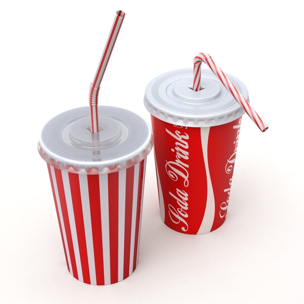 Drink Cup with Straw 3D model_1