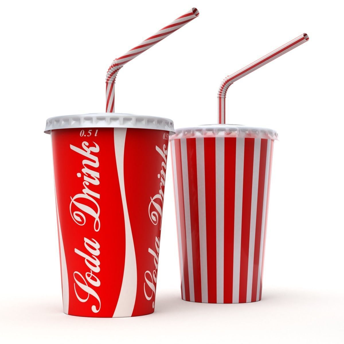 Drink Cup with Straw 3D model_4