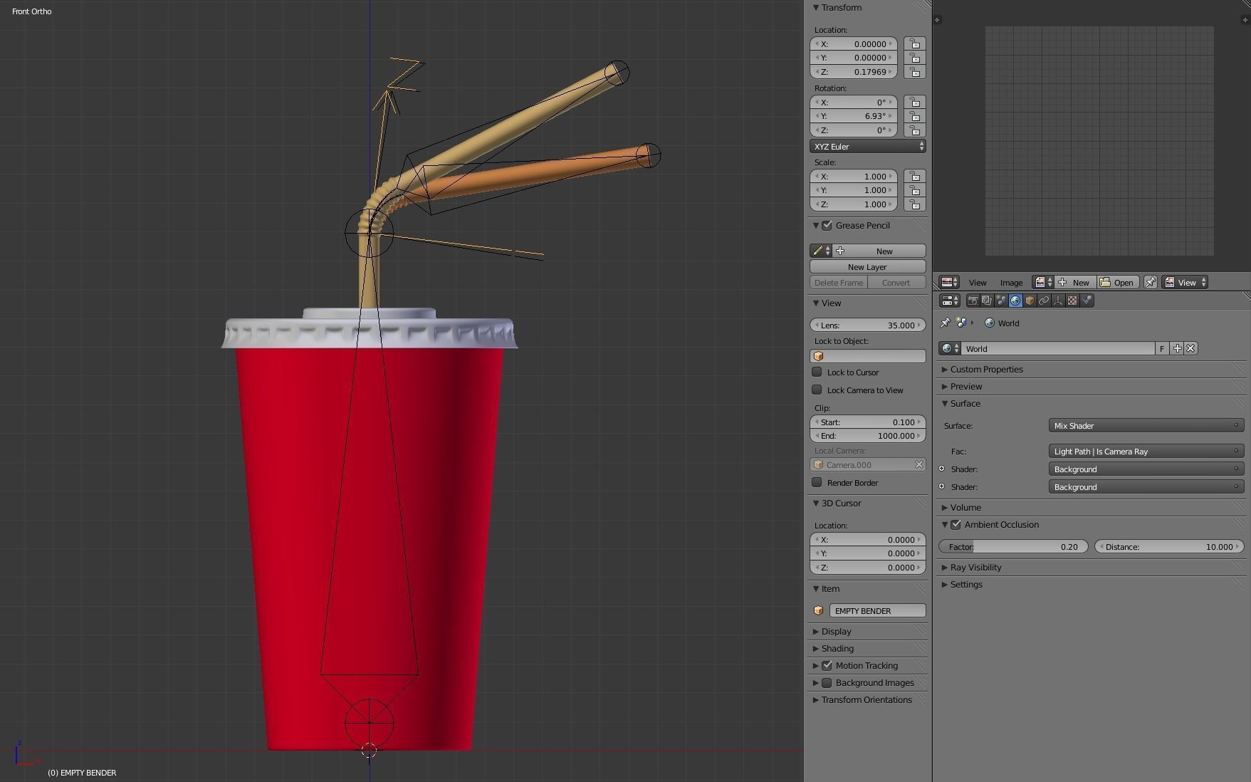 Drink Cup with Straw 3D model_16