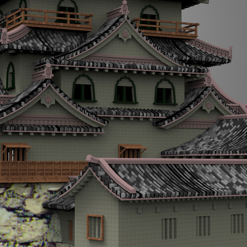 Hikone Castle in Studio Max obj and fbx formats 3D model_3