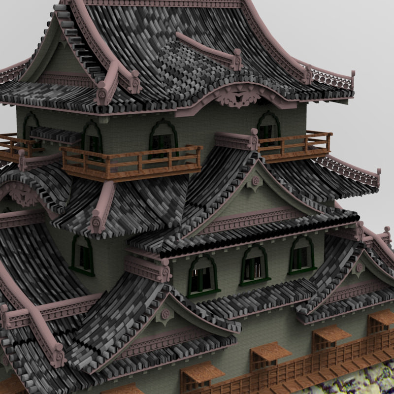 Hikone Castle in Studio Max obj and fbx formats 3D model_5