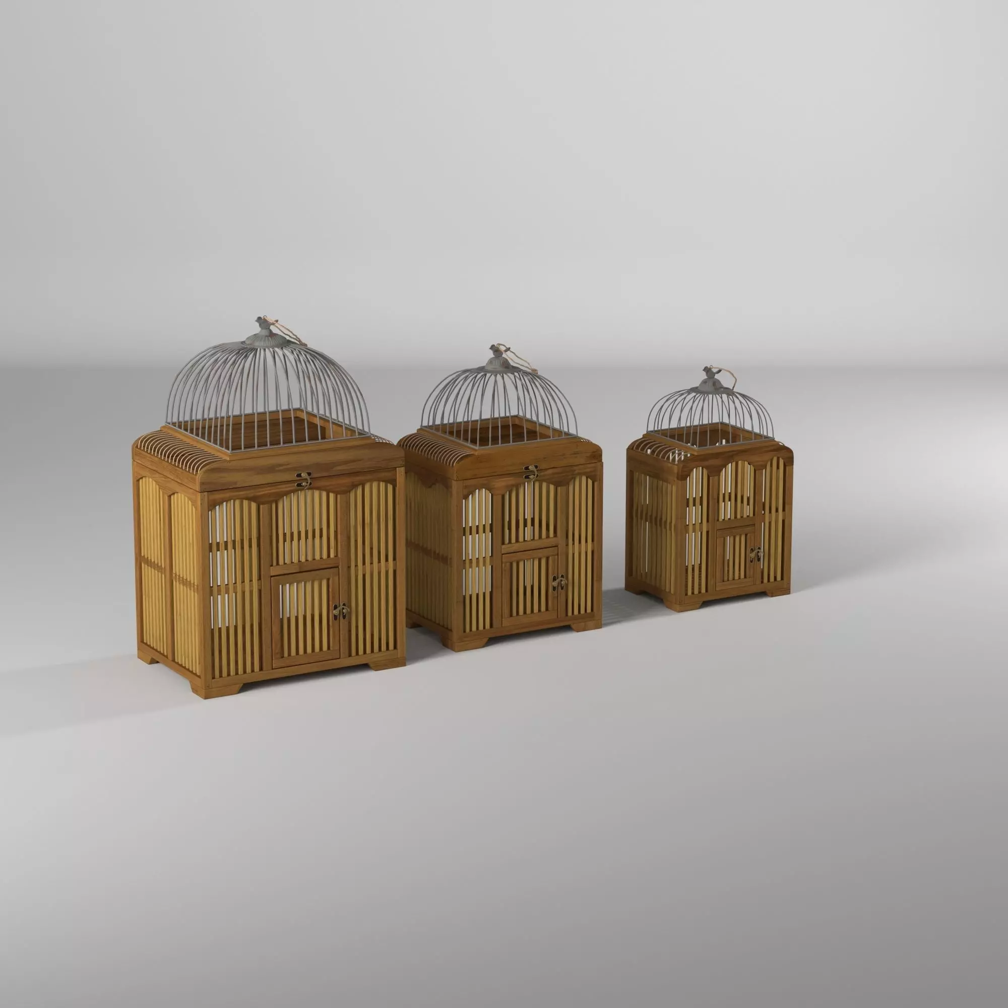 Elosie Decorative Bird Cage Set Animal 3D model_0