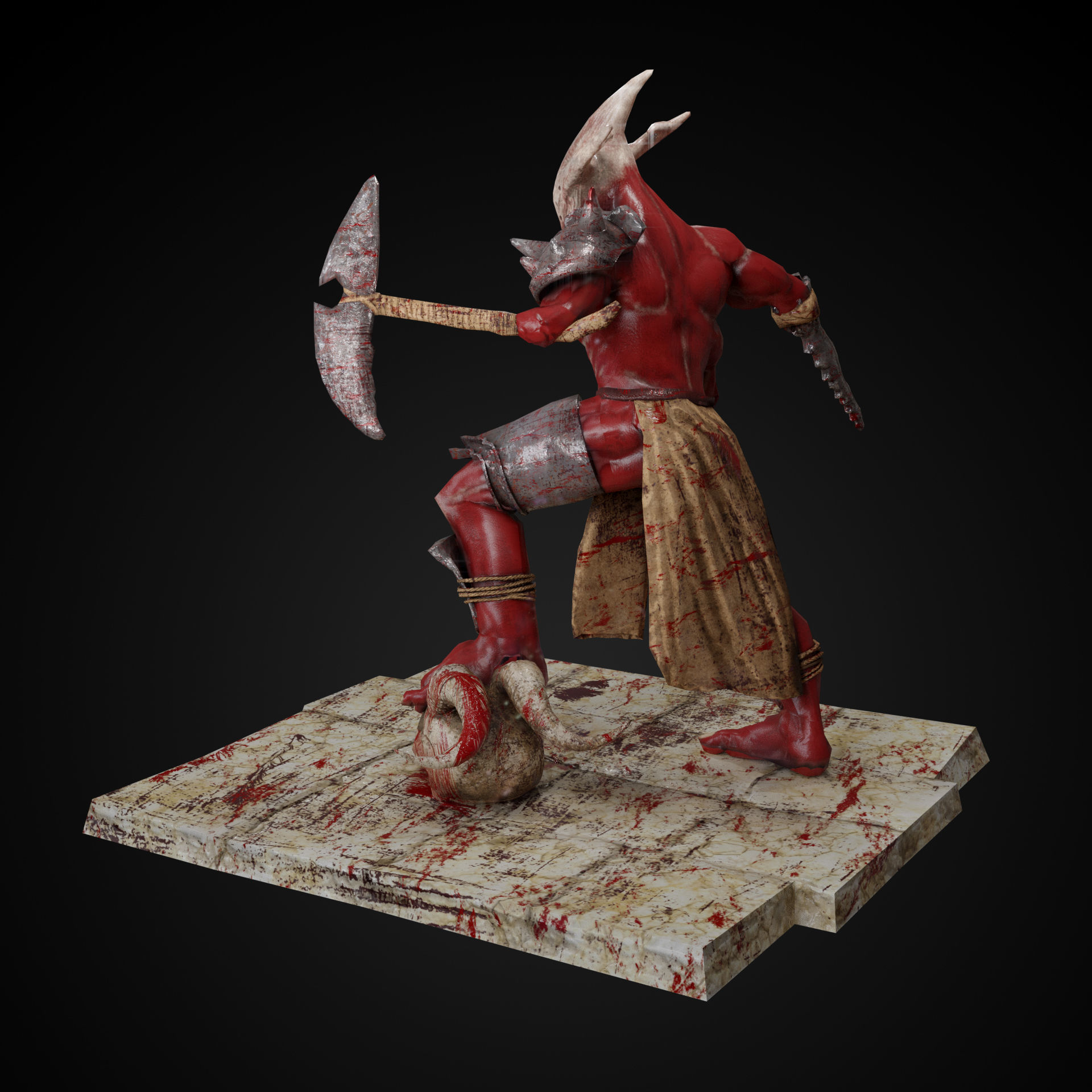 Demon low poly and printable 3D print model_2