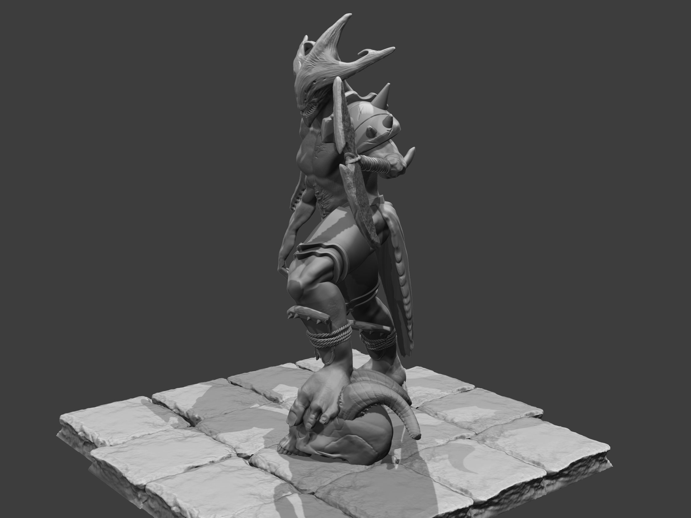 Demon low poly and printable 3D print model_6