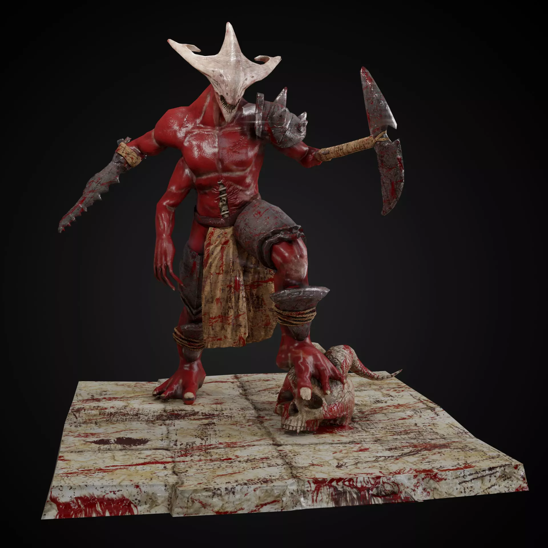 Demon low poly and printable 3D print model_0