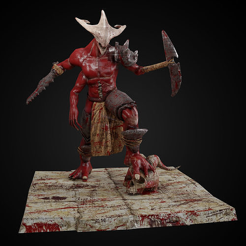Demon low poly and printable Low-poly 3D print model