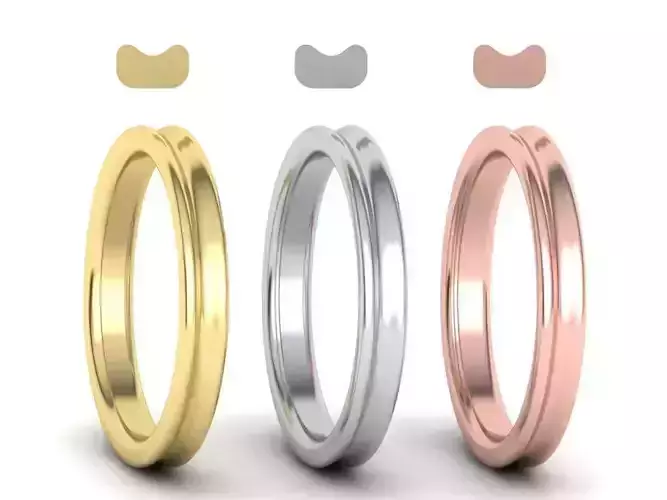 Concave Classic wedding band 3mm wide 3D print model