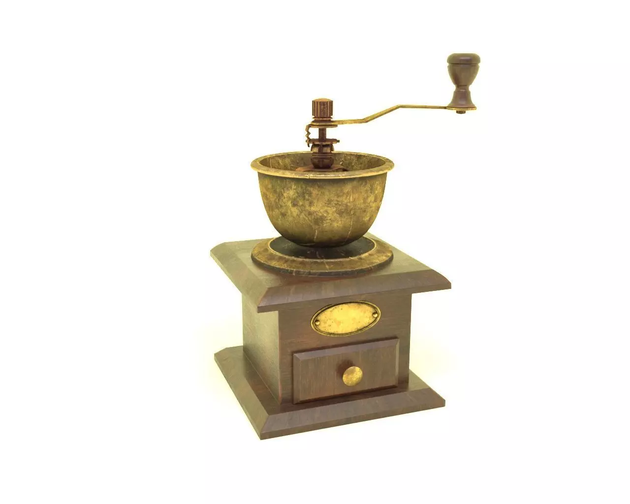 Manual Crank Coffee Grinder Free 3D model