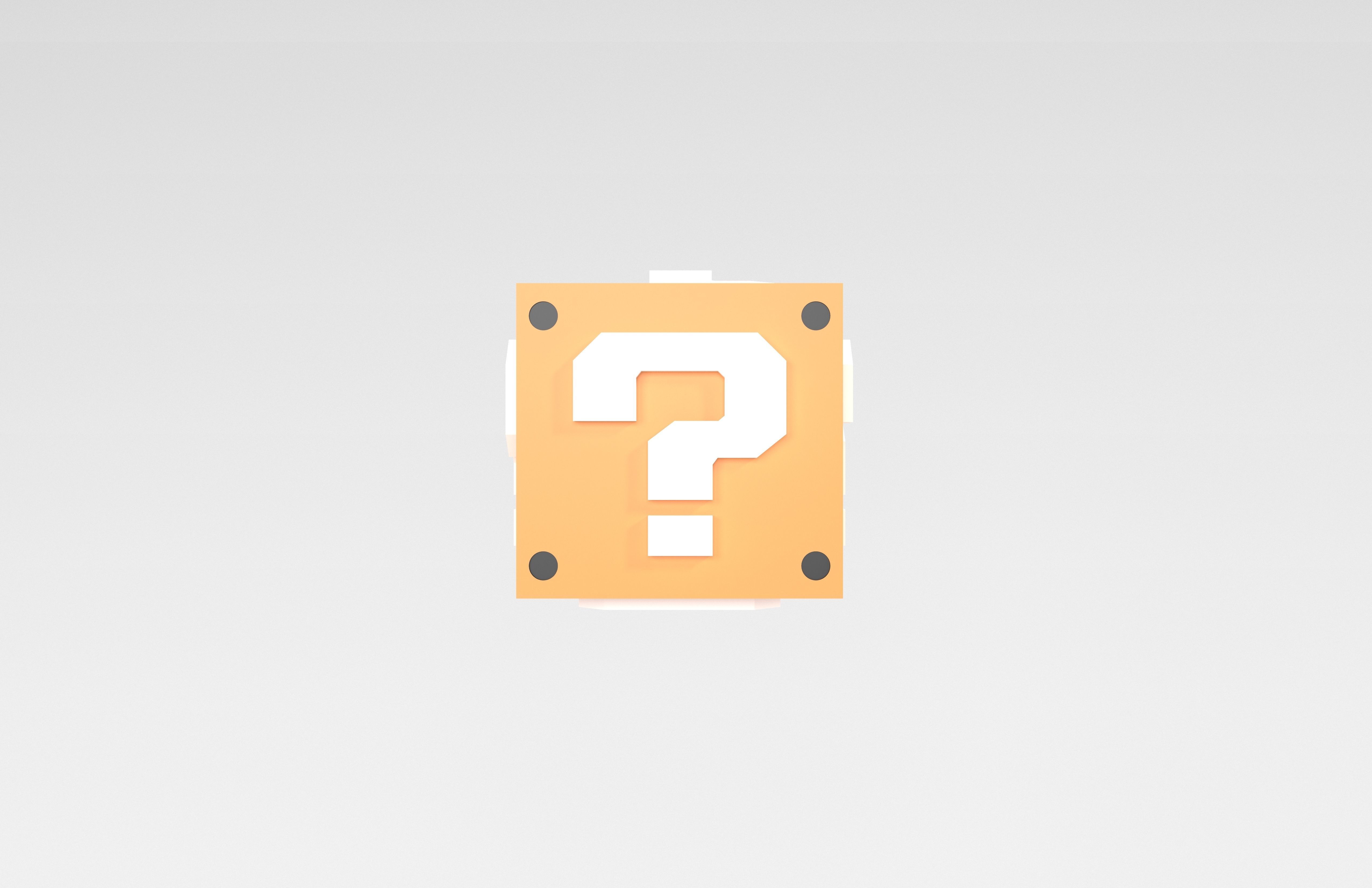 Super Mario Question Box v1 003 Low-poly 3D model_1