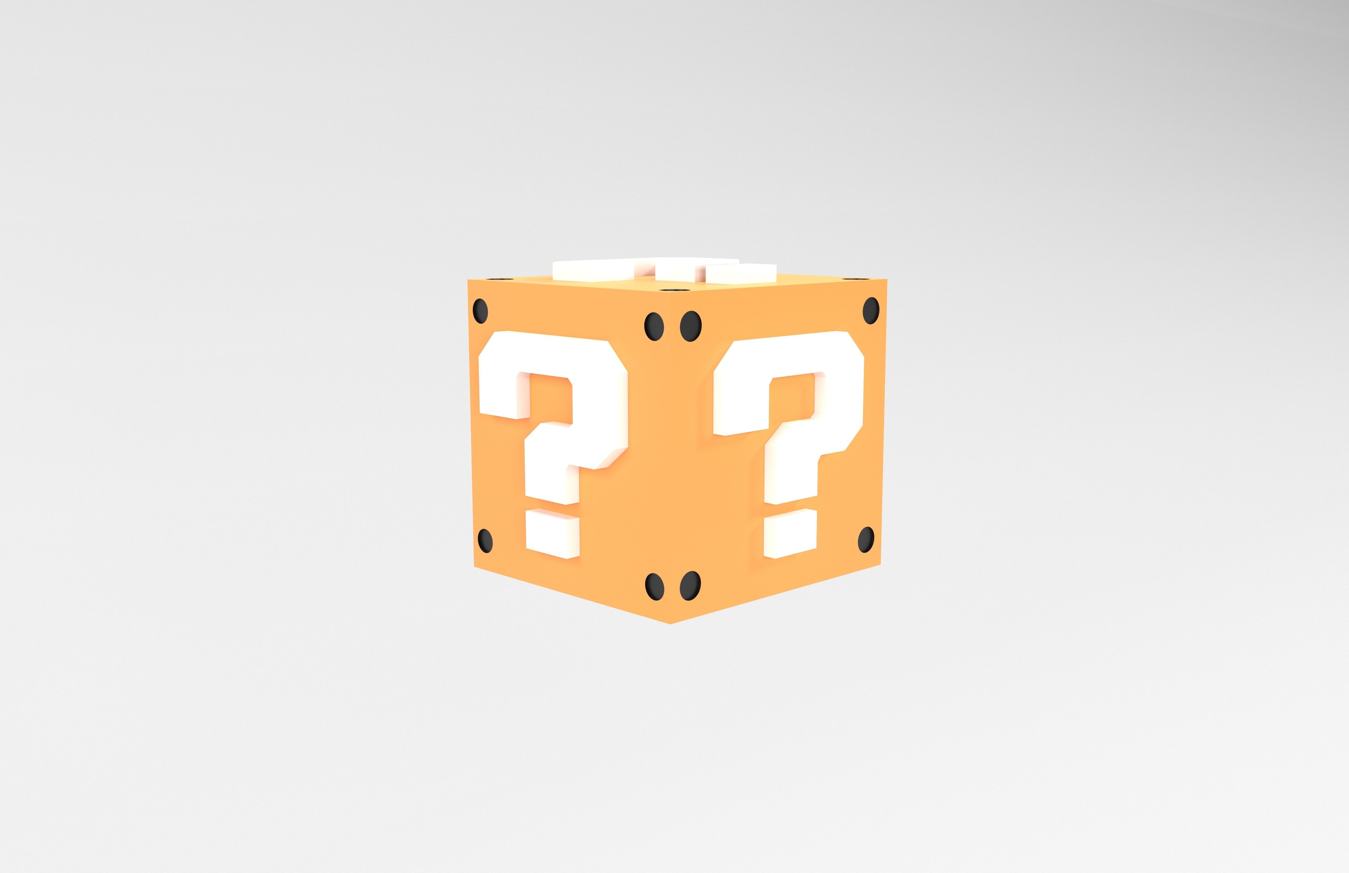 Super Mario Question Box v1 003 Low-poly 3D model_3