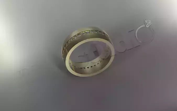 Fashion Ring band with gems 3d model